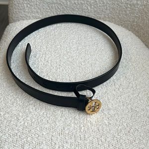 Tory Burch Belt black leather with gold buckle